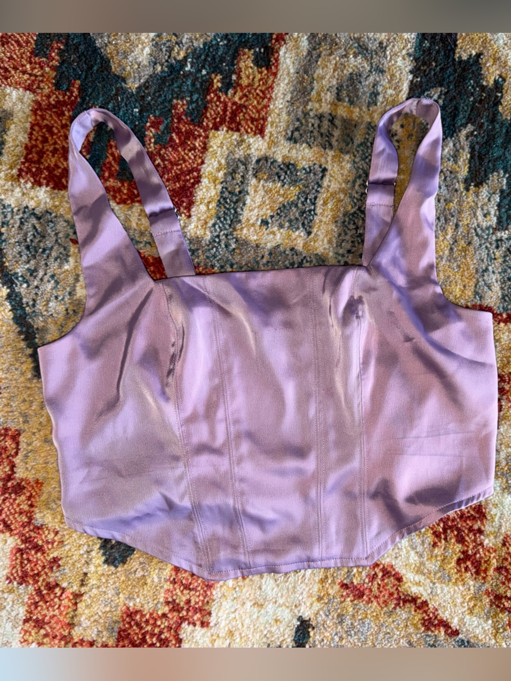 wild fable Lilac Satin Crop Top